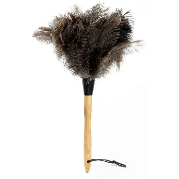 PLUMERO 12″ AVESTRUZ  MANGO MADERA