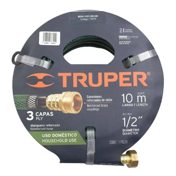 MANGUERA 1/2 X 10 MTS 3 CAPAS VERDE TRUP