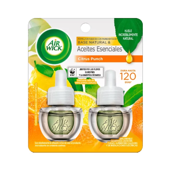 REPUESTO C/2 AIRWICK ACEITES CITRUS/PONC